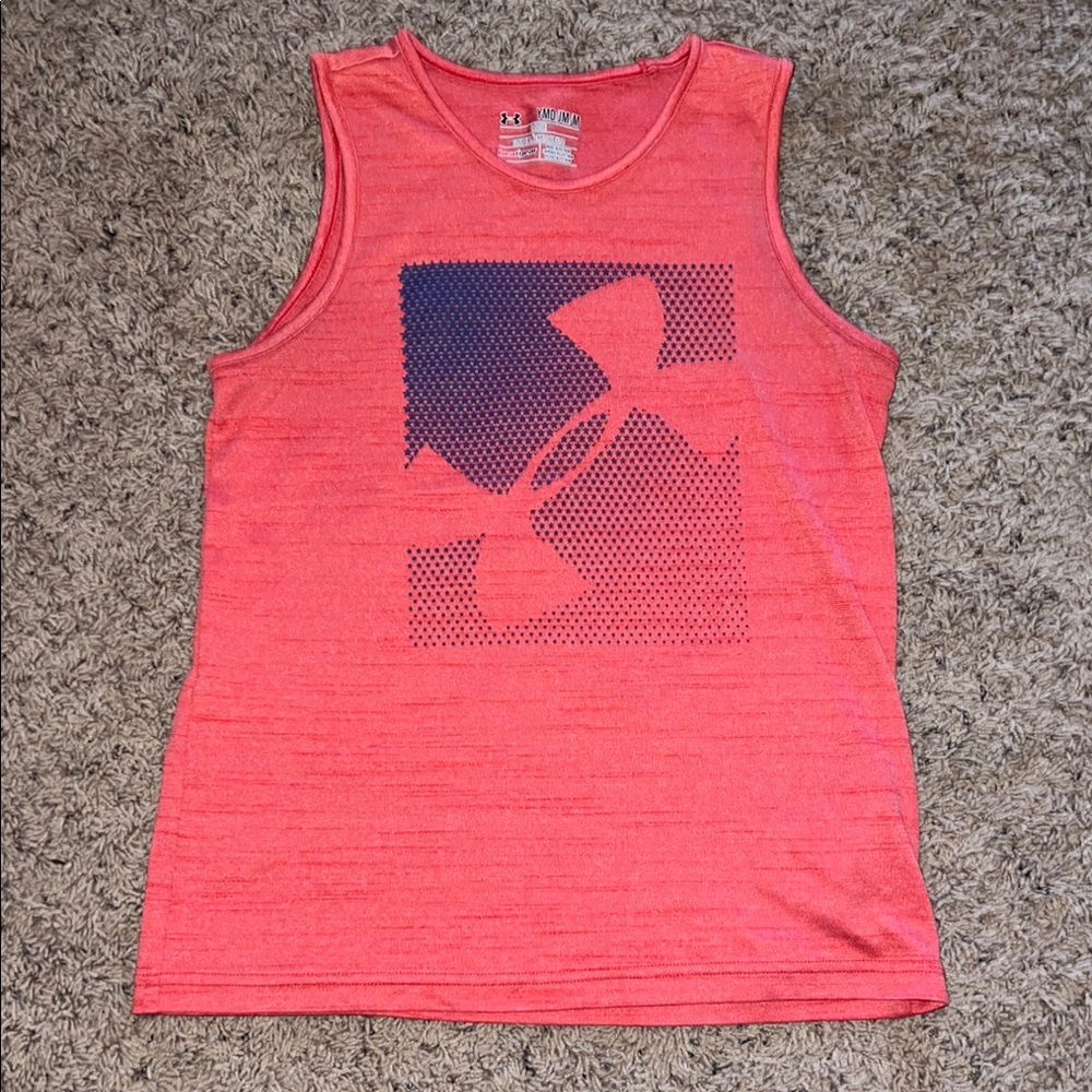 Under Armour Red Tank with Navy Logo
